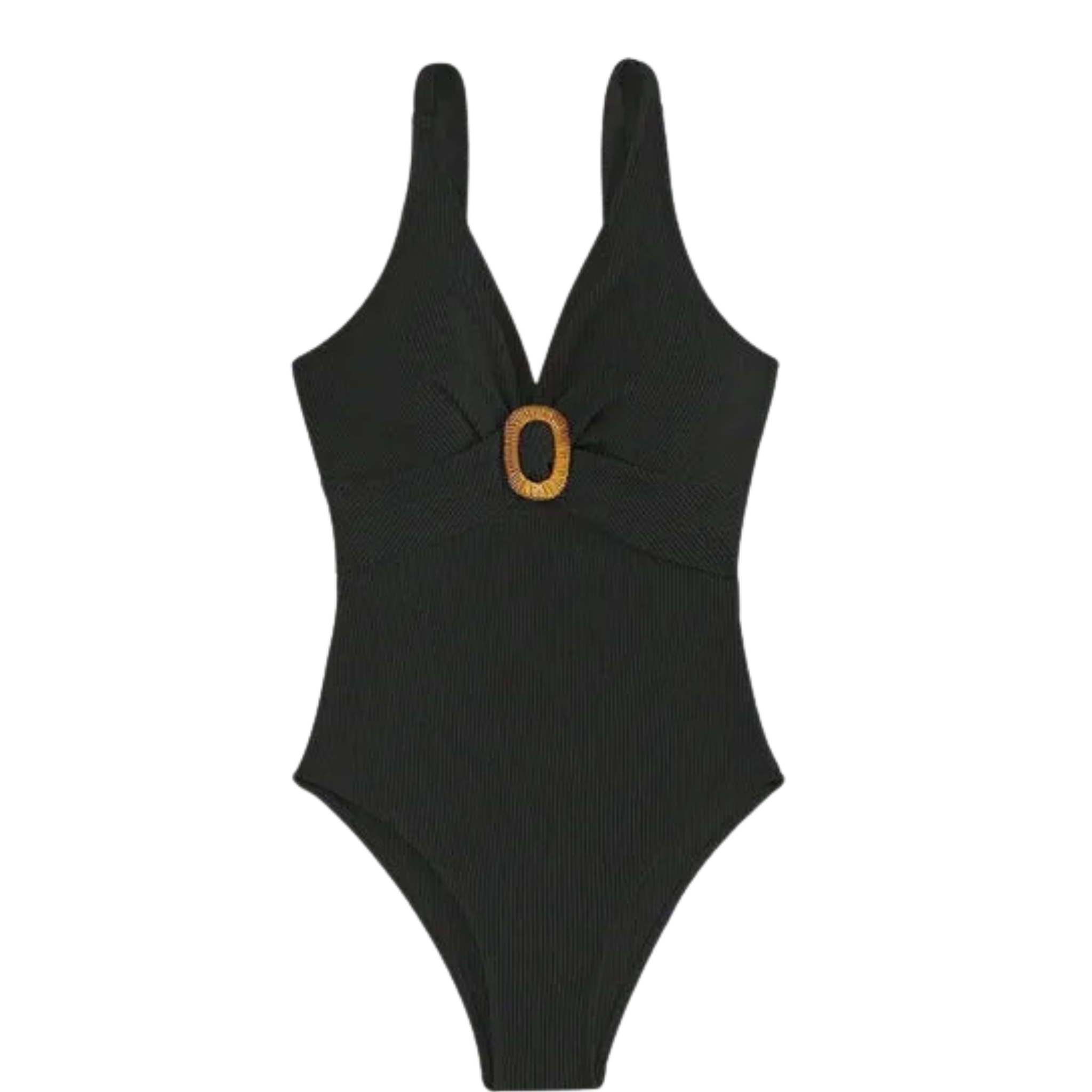 Women's V-Neck One-Piece Swimsuit with Belly Coverage Swimwear