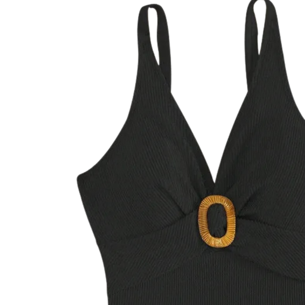 Women's V-Neck One-Piece Swimsuit with Belly Coverage Swimwear